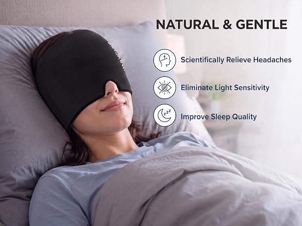 Migraine Relief Cap, Upgraded Headache Relief Cap with Odorless Reusable Gel