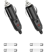 Gasedin 2 PCS Cigarette Lighter Male Plug, 12V Copper Cigarette Lighter Replacement Aux Socket Pl...