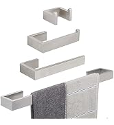 TocTen 4-Pcs Bathroom Hardware Set Stainless Steel Square Towel Rack Set Wall Mounted- Include To...