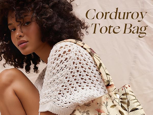 Corduroy Tote Bag for Women