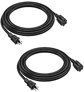 2-Pack 8ft Extension Cord Outdoor 16 AWG Heavy Duty Power Cord 3 Prong SJTW, NEMA 5-15P to NEMA 5...