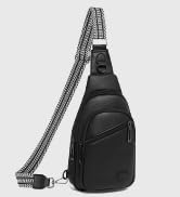 sling bag for women crossbody purse, Leather Cross Body Bag for Woman Black