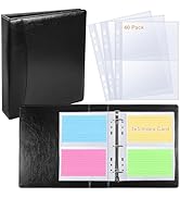 BYSTER 3x5 Index Card Holder, 40 Pack 160 Pockets A5 Binder Index Card Sleeve Pages, Ultra-Clear ...