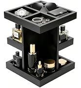Lydesy Cologne Organizer for Men 3 Tier 360 Rotating Black Perfume Shelf Display Stand for Dresse...