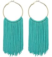 Coiris Hoop Statement Tassels Dangle Drop Earrings for Women