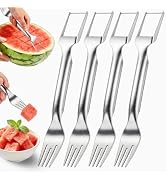 Watermelon Fork Slicer Cutter, 2-in-1 Stainless Steel Watermelon Slicer & Fruit Fork, Summer Kitc...