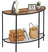 SAYGOER Entryway Table 2 Tier Small Console Table with Storage Half Moon Sofa Couch Table Mid Cen...