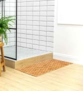 Art3d Bamboo Shower Mat for Bathroom Sauna Step Spa Outdoors, Bamboo Rug Floor Mat Accessory, 27 ...