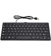 FOSA Spanish Keyboard USB Wired Keyboard Spanish 78 Keys Mini Portable Keyboard Ultra Thin Compac...