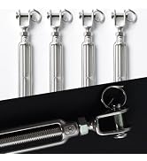 Alele M8 Jaw and Jaw Stainless Steel Turnbuckles for Tensioning Cable Rope Chain 1000 lbs Load.4Pack