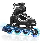 Nattork Adjustable Inline Skates for Kids with Light Up Wheel, Outdoor & Indoor Illuminating Blad...