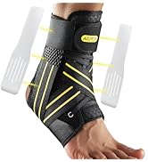 AGPTEK Ankle Brace for Women Men, Adjustable Lace-Up Ankle Support with Removable Splints for Spr...