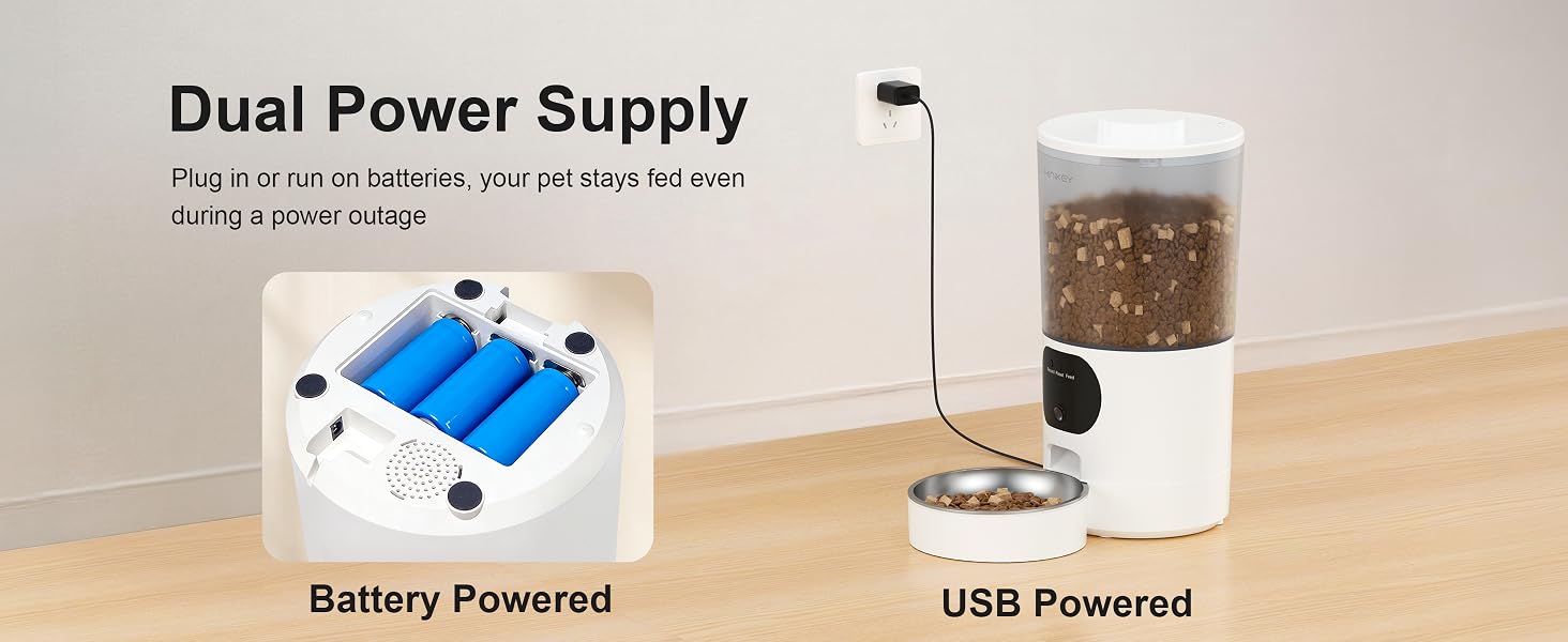 Automatic Cat Feeder with 2K Camera 5G/2.4G WiFi 6.5L Smart Pet Feeder for Cat & Small Dog