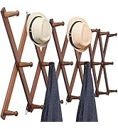 WEBI Accordion Wall Hanger,Expandable Wooden Coat Rack Wall Mounted,Accordion Hat Rack for Wall,A...