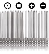 Rocaris 30 Pack 1/4 Inch Hex Shank Long Magnetic Screwdriver Bits Set 6 Inch Power Tools(Slotted+...