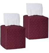 Avolander Tissue Box Cover 2-Pack, Square Tissue Holder with Bottom Belt, Modern Tissue Case Faci...
