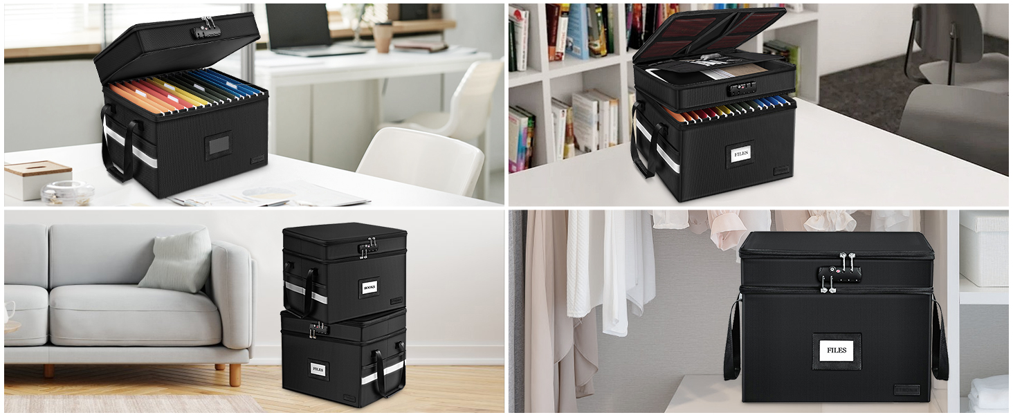 fireproof document box with lock
