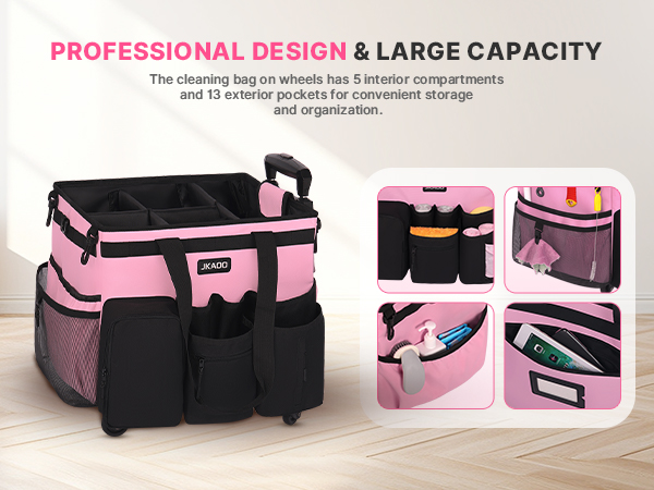 Large Rolling Cleaning Caddy Bag