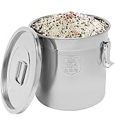 21l Stainless Steel Food Storage Containers With Lids, Airtight,Kitchen Rice Storage ,304 Stainle...