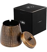 Yangbaga Large Ashtray with Lid for Cigarettes ,Windproof/Rainproof Stainless Steel Unbreakable M...