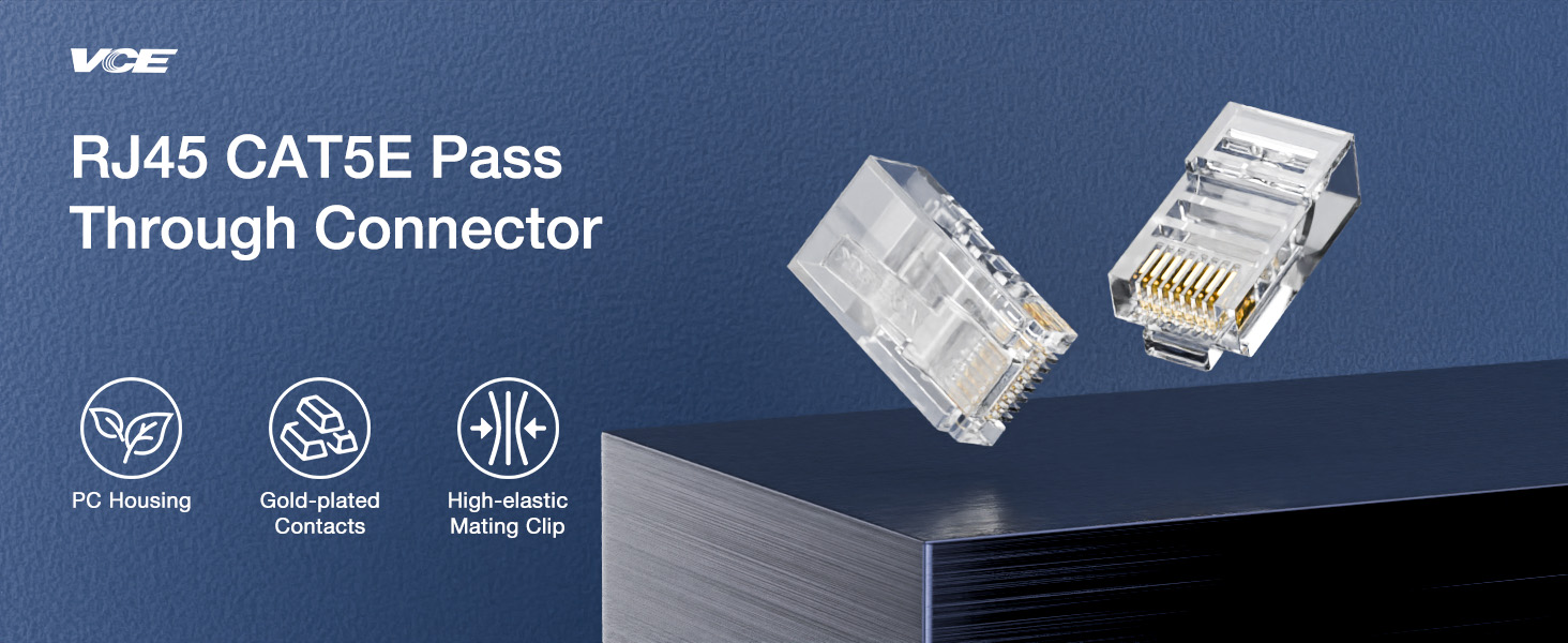 RJ45 CAT5E Pass Through Connector