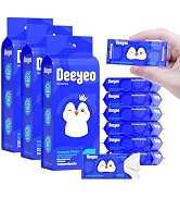 Deeyeo On-the-Go Flushable Wipes, Unscented & Hypoallergenic | 99% EDI Purified Water Wipes for S...