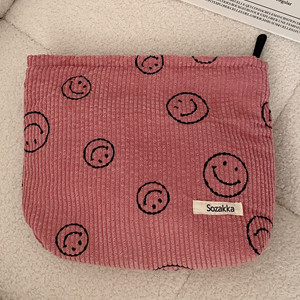 Corduroy Cosmetic Bag Aesthetic Women Handbags Purses