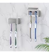 PARKMANI 2 PCS Toothbrush Holders Wall Mounted with Cover, Electric Tooth Brushing Holder for Bat...