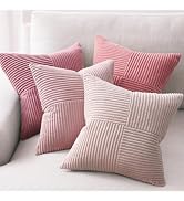 Topfinel Pink Throw Pillow Covers 18x18 Set of 4,Double-Design Decorative Throw Pillow Covers,Dus...