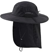 Home Prefer Outdoor Mens UPF50+ Sun Hat Wide Brim Fishing Hat with Neck Flap