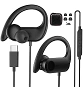 AHFYCIH Open Ear Headphones USB C Wired Earbuds with Microphone for iPhone | Volume Controls Ear ...