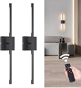 Shenmoyl Battery Operated Wall Sconce Set of 2, 3000K-6000K Dimmable Wireless Wall Sconces, 350°R...