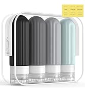 ME.FAN Travel Bottles for Toiletries, TSA Approved 3oz Silicone Travel Size Containers/Portable S...