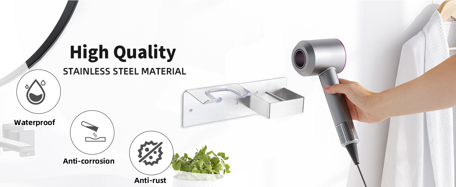 Our blow dryer holder wall mounted for bathroom is built to last.