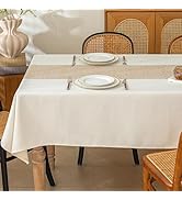 UWWGKK Linen Tablecloths for Rectangle Tables,Fabric Tablecloth Advanced Waterproofing Technology...
