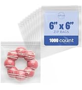 Seal Fresh Sandwich Zip Bags – 6x6 Inches (1000 Count), 2 Mil – Clear Plastic Reclosable LDPE Pol...