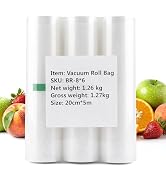 ZACHVO Vacuum Sealer Rolls, 8" x 16.4' Heavy Duty, BPA-Free, Customizable Size Food Storage Bags ...