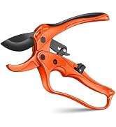 Rotbackmin Ratchet Anvil Pruning Shears for Gardening Heavy Duty, Labor-Saving Design Garden Clip...