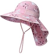 icolor Kids Sun Hat UPF50+ Sun Protection Bucket Hat Toddler Summer Beach Play Hats with Neck Fla...