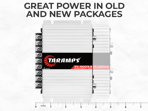 Taramps TS 400x4 2 Ohms car amplifier compact 4 channel 400 watts audio amp