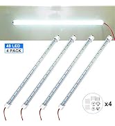 Rifachua Car 12V Interior LED Light Bar 48 LEDs Strip Lights with Switch and Magnets 6500K White ...
