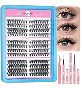 MOONKALI Lash Clusters Kit 30D 40D 50D Cluster Eyelash Extensions Kit D Curly Mix 3 Styles Left-R...
