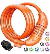 Titanker Bike Lock, Bicycle Lock 4 Feet Cable Lock 1/2 Inch Resettable Bike Lock Combination with...