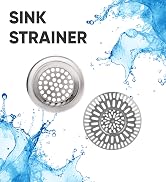 Shower Drain Hair Catchers - Bathtub Drain Covers 2 Pcs - Stainless Steel & Plastic Sink Strainer...