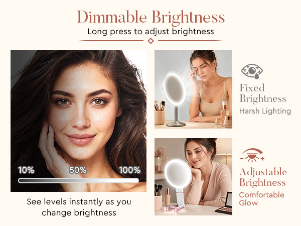 portable magnifying mirror with light