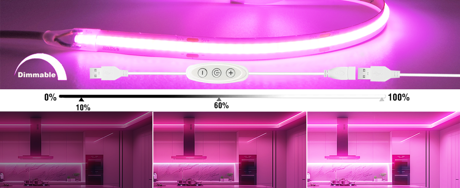 dimmable pink LED strip lights