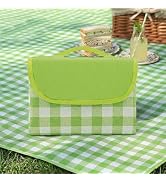 FMLIUY Waterproof Foldable Picnic Blanket Outdoor with Carry Strap,80"x80" Extra Large Beach Blan...