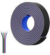 PAUTIX 65.6ft/20M Extension Cable Wire Cord,22AWG 4-pin Wire Cord for RGB COB LED Strip Lights,35...