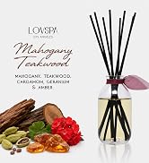 Reed Diffuser Set - Mahogany Teakwood Scented Diffuser with Sticks | Home Fragrance Reed Diffuser...