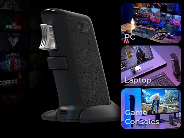 FireGrip with multi-platform compatibility for PC, laptop, and game consoles.